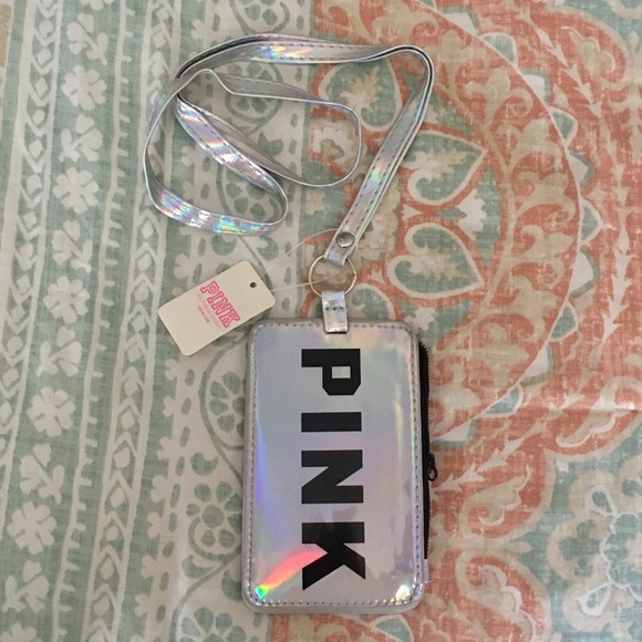 PINK Victoria's Secret Bags Victorias Secret Pink Wallet Id Holder Lanyard Poshmark